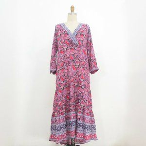 Xirena Colorful Purple Paisley Boho Maxi Dress